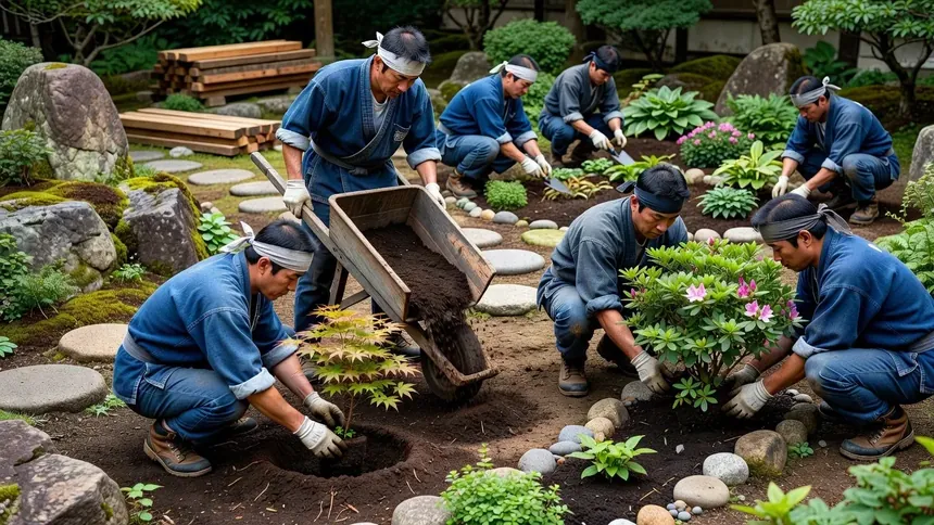 施工・植栽の様子